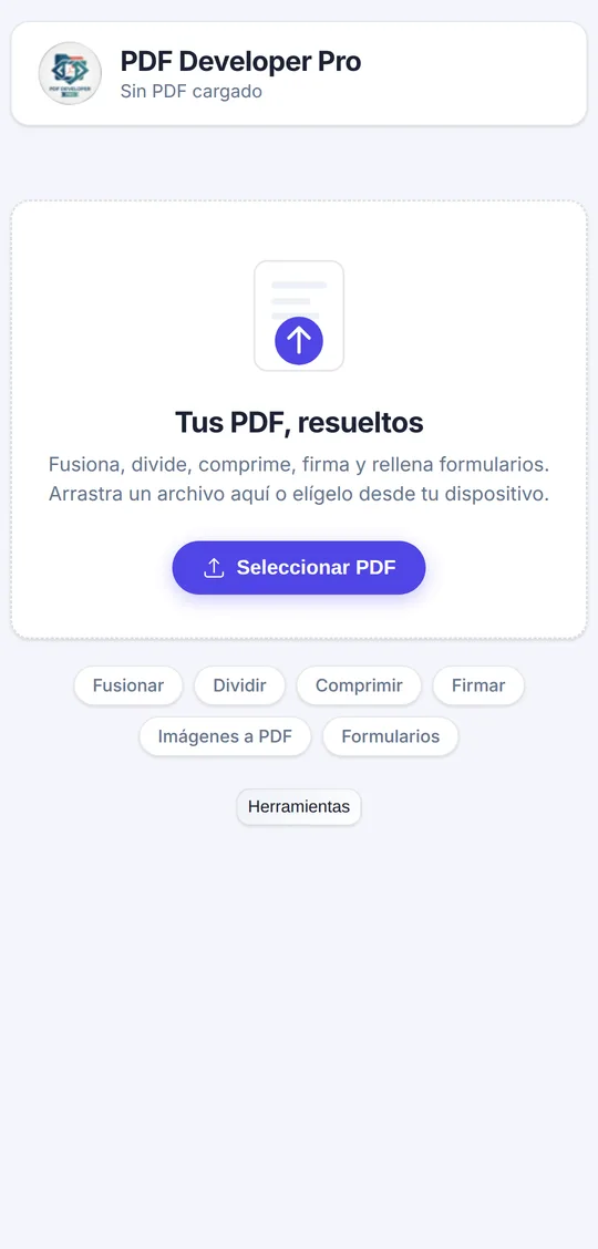 PDF Developer Pro en un móvil Android