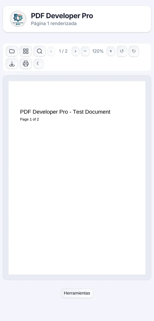 Visor de PDF de la app